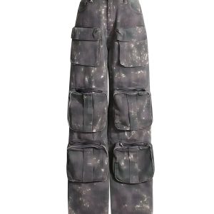 High Waist Oversized Camouflage Cargo Pants