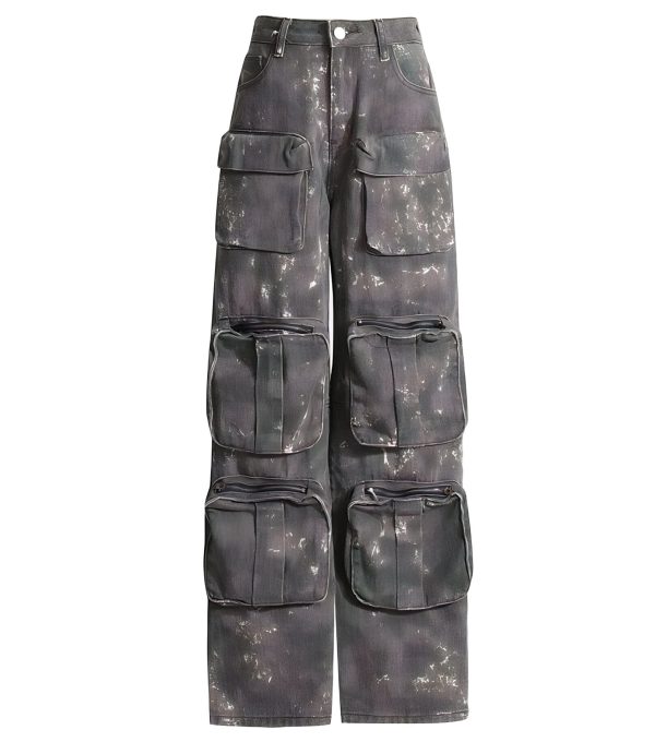 High Waist Oversized Camouflage Cargo Pants