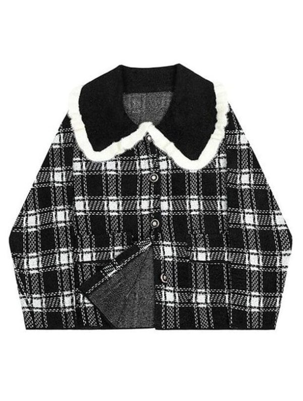 Long Sleeve Plaid Winter Coat - Multiple Colors