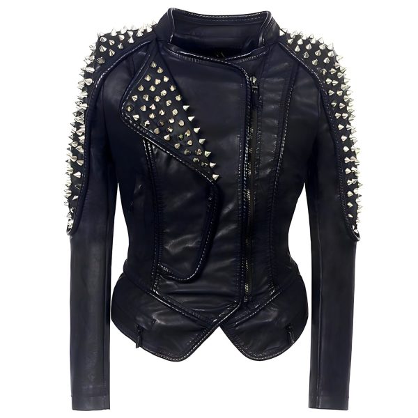 Studded Faux Leather Moto Jacket